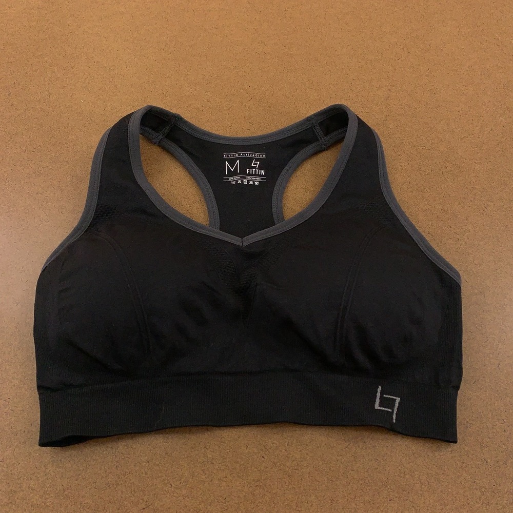 FITTIN ActiveGlow Womens Size Medium Black Racerback Pullover Sports Bra New